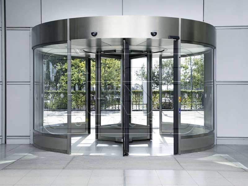 Automatic curved glass door